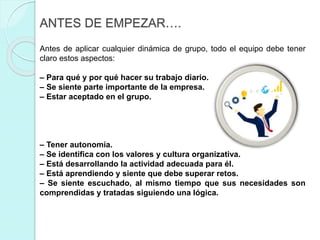 5 Dinámicas de Grupo para Impulsar la Motivación del Equipo Tipos de Actividades