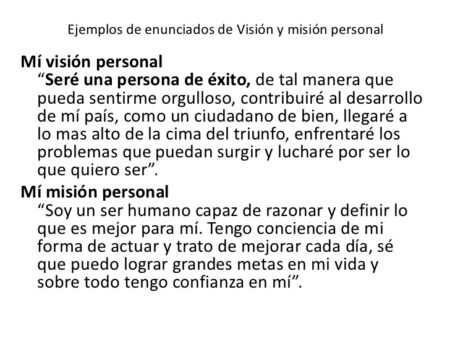 Pasos para crear una visión y misión personal
