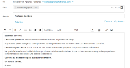 2. Estructura tu correo