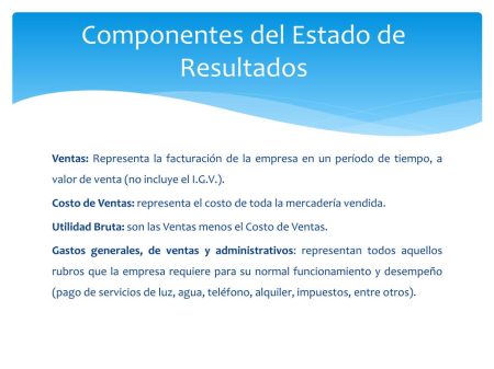Elementos clave de la cuenta de resultados